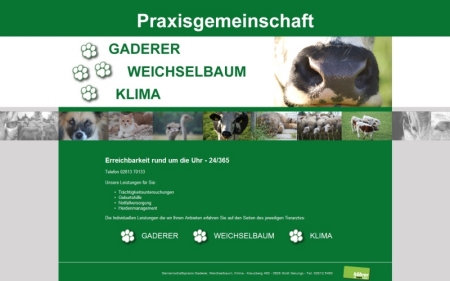 Webdesign der Seite Praxisgemeinschaft Gaderer Weichselbaum Klima: Design köhrer webdesign&support; Screenshot zur Freigabe