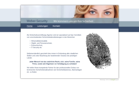 Weber Security: Design köhrer webdesign&support; Screenshot zur Freigabe